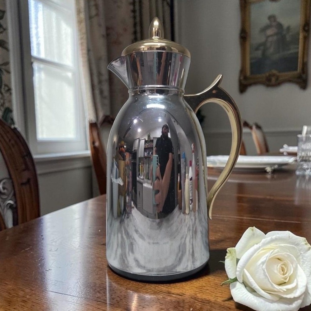 Thermal‎ 1qt Plastic Coffee Pot, Vintage Insulated Silver Carafe, Kitchenware